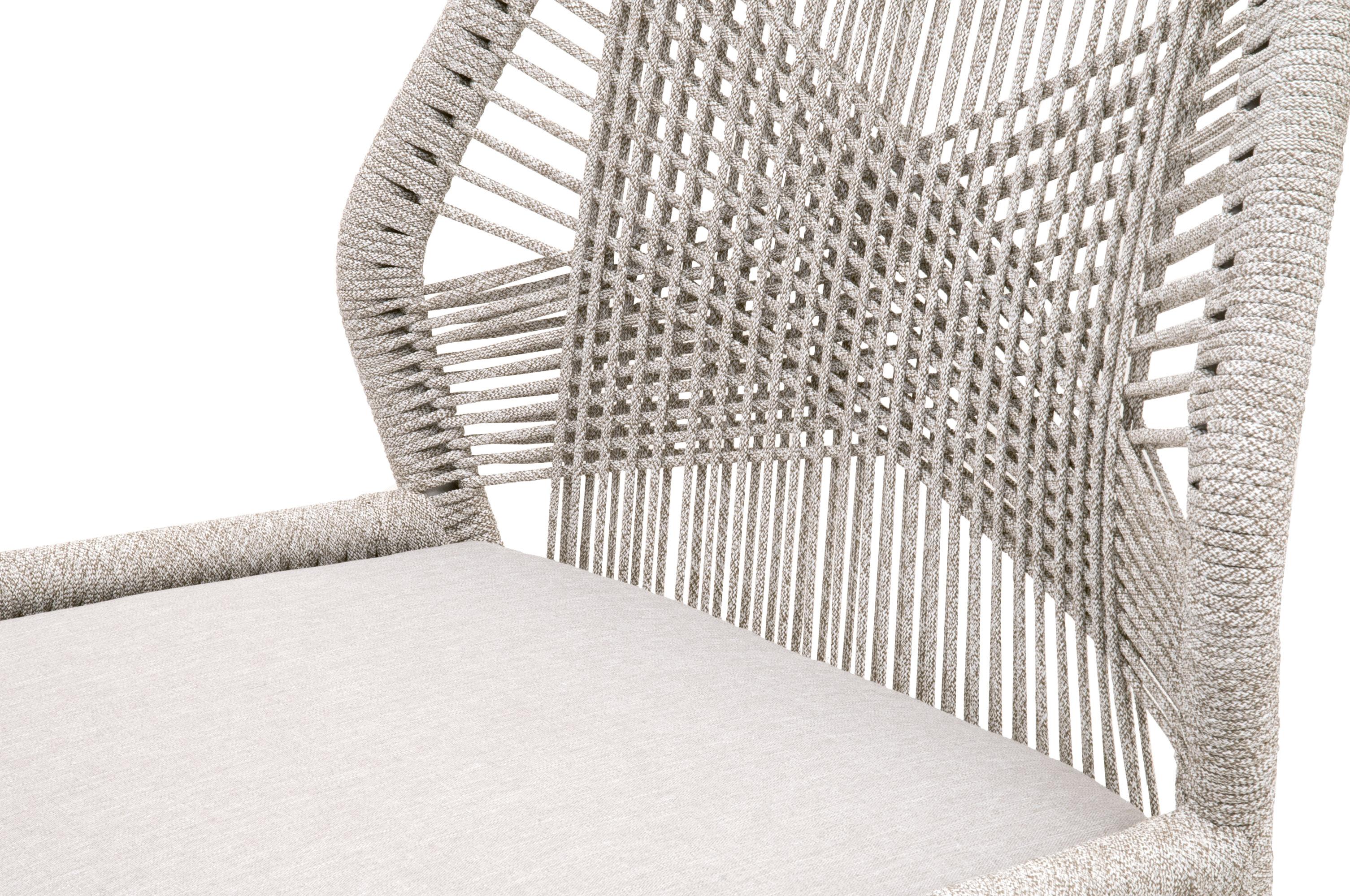 Efl loom bar stool taupe white flat rope discount